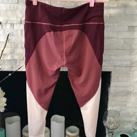 KIMBERLY C ADORABLE MAROON AND PINK CAPRI LEGGINGS - Picture 7 of 8